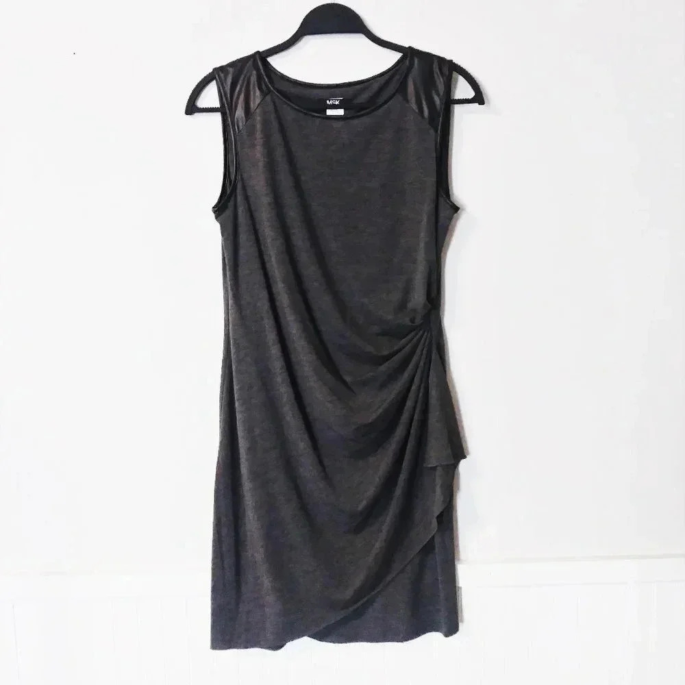 MSK Gray Faux Wrap Sleeveless Dress NWT‎